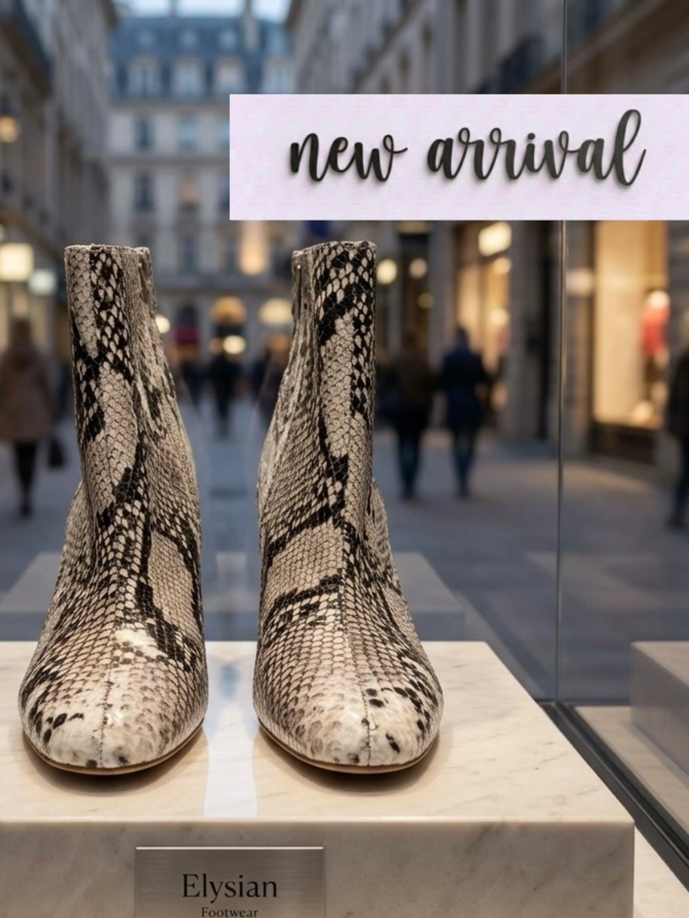 NWOT Chinese Laundry Snake-Print Ankle Boots